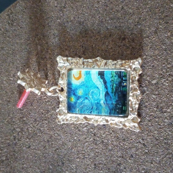 Vincent van Gogh Starry Night Painting Earrings - Picture 3 of 4